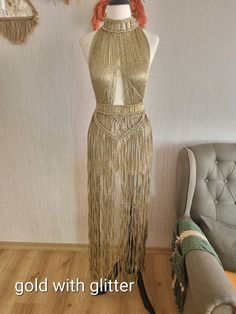 Sparkly Gold Dress, Cher Outfit, Cleopatra Dress, Dress Goddess, Greek Goddess Dress, Macrame Dress, Goddess Dress, Greek Goddess, Gold Dress