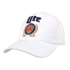 Vintage Never Looked So Good Holding true might be hard for some brews, but for the award-winning Miller Lite: it just comes naturally! If you're a fellow fan of the "Father of all light beers" - we know that you'll love this graphic hat featuring the authentic licensed Miller Lite logo - stitched on a white baseball cap. Perfect for everyday casual wear! Miller Lite Logo, Beer Hat, Beer Merchandise, Lite Beer, Pilsner Beer, White Baseball Cap, Miller Lite, Beer Logo, Light Beer