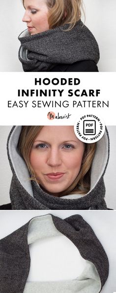 the hoodie scarf is easy to sew and can be worn in any pattern