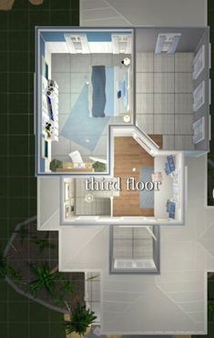 an overhead view of a floor plan with the words third floor in front of it