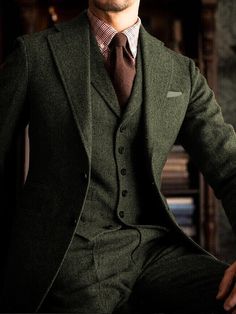 Dark Grey Plaid Suit Men, Men Romantic Style, Burgundy Tweed Suit, Green Man Suit Wedding, Wedding Suits Men Plus Size, Rustic Wedding Sage Green, Men 3 Piece Suits Fashion Styles, Mens Pagan Wedding Attire, Emerald Green 3 Piece Suit Men