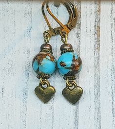 Earthy Stone Earrings, Rustic Boho Gemstone Earrings, Colorful & Unique Stone Earrings, Gift for Christmas, Gift for Her Rustic Earrings, Earrings Colorful, Rustic Boho, Christmas Gift For Her, Valentines Gifts For Her