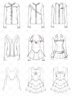 some sketches of different types of clothes