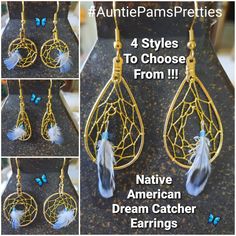 four styles to choose from native american dream catcher earrings