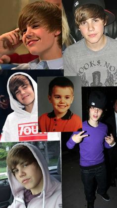 the collage shows many different pictures of young men and women, including one with a hoodie on