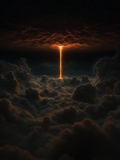 an image of a cross in the clouds