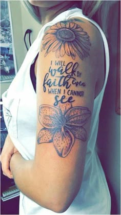 a woman with a sunflower tattoo on her arm