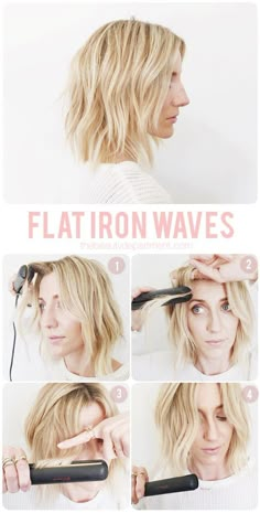 Flat Iron Waves tutorial Flat Iron Waves, Long Bobs, Flat Irons, Frizz Free Hair, Flat Iron Hair Styles, Long Bob Hairstyles, Penteado Cabelo Curto, Hair Envy