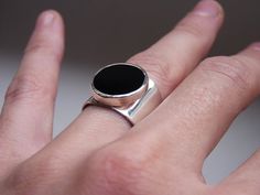 Onyx Geometric Ring Sterling silver  Made to order in by aforfebre, $45.00 American Indian Jewelry, Geometric Ring, Ring Sterling Silver, Stone Settings, Stone Jewelry, Indian Jewelry, Statement Rings, Beautiful Jewelry, Onyx