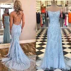 Wedding Mermaid Dress With Corset Back, Light Blue Fitted Mermaid Dress For Wedding, Light Blue Mermaid Dress For Wedding In Prom Season, Light Blue Mermaid Dress For Wedding And Prom Season, Blue Mermaid Dress With Sweetheart Neckline For Wedding, Light Blue Backless Wedding Dress, Light Blue Floor-length Mermaid Dress For Prom, Blue Backless Mermaid Wedding Dress, Light Blue Mermaid Dress For Prom