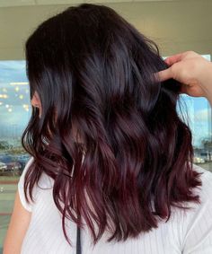 Burgundy Balayage On Black Hair, Burgundy Hair Colors, Burgundy Hair With Highlights, Beautiful Hair Color Ideas, Pink Hair Streaks, Taking Appointments, Red Ombre Hair, Black Hair Balayage, Short Ombre Hair