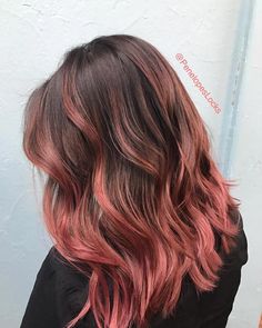 Rose Gold Hair Brunette, Best Ombre Hair, Rambut Brunette, Gold Hair Colors, Hair Color Rose Gold, Hair Color Chocolate, Brunette Balayage Hair, Pink Highlights