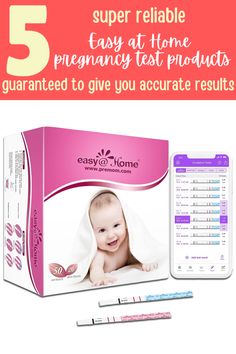 baby products with the text 5 super reliable easy at home pregancy last products guaranteed to give you accurate results