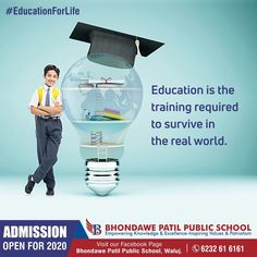 an advertisement for education is the training required to survive in the real world, with a young man wearing a graduation cap and gown