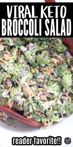 the broccoli salad is ready to be eaten