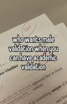 two sheets of paper with the words who wants male viaption when you can have a academic