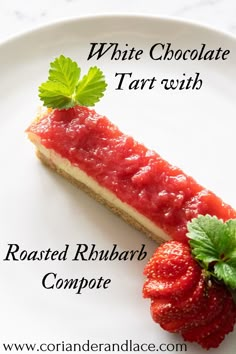 white chocolate tart with raspberry compote