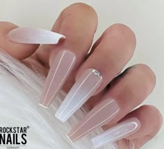 Bridal Nails Ballerina, Wedding Ballerina Nails, Elegant Nails Ballerina, Ballerina Nails Pink And White, Nude Nails 2024, Nude Ballerina Nails Medium, Clear Glitter Nails, Princess Nails, Elegant Touch Nails