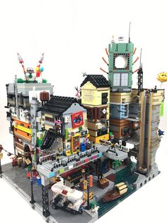 a lego city with lots of different buildings