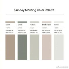 the color palette for sunday morning