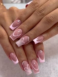 Girly Acrylic, Fancy Nails Designs, Summery Nails, Girly Acrylic Nails, French Tip Acrylic Nails, Cute Acrylic Nail Designs, Nail Idea, Acrylic Nails Coffin Short, Short Acrylic Nails Designs