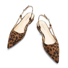 PRICES MAY VARY. To ensure a long-lasting luxurious and comfortable experience, we have combined our soft lambskin leather insole with suede. The unique leopard print design, adding a sense of wildness, style and luxury to the shoe. Adjustable Ankle Strap: Handcrafts women slingback shoes with buckle can adjust the fitting freely as your preference and reducing the worry of grinding your feet Perfect Balance：These slingback flats are designed with a heel 1-inch that strikes the perfect balance b Cheap Casual Slingback Sandals For Beach Season, Cheap Trendy Slingback Sandals With Round Toe, Cheap Casual Slingback Sandals With Round Toe, Cheap Summer Slingback Sandals With Round Toe, Cheap Closed Toe Slingback Sandals For Summer, Ankle Strap Flats With Dress, Affordable Toe Post Slingback Sandals For Summer, Cheap Women's Slingback Sandals, Cheap Women's Slingback Sandals For Beach