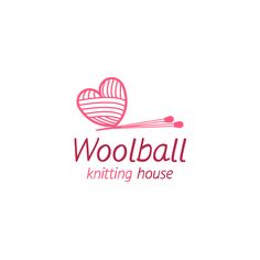 the logo for woolball knitting house, which is designed to look like a ball of yarn