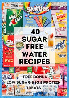 a collage of sugar free water recipes