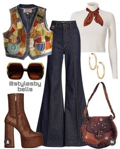 70 Style Outfits 70s Fashion, 70s Disco Fashion Women, 70s Fashion Women, 1970's Fashion, Mode Hippie, Hippie Style Clothing