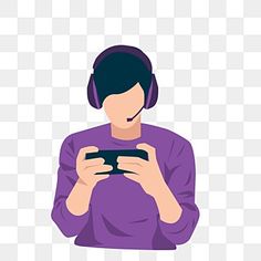 a woman wearing headphones and holding a cell phone in her hands, avatar, cartoon character png and psd