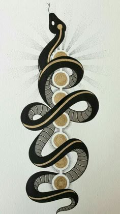 a drawing of a snake on the wall