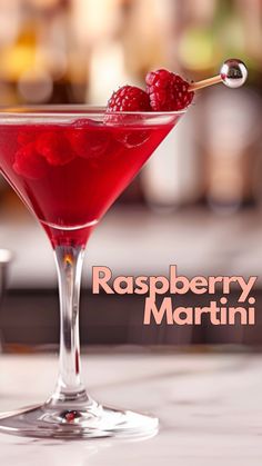 the raspberry martini is ready to be served