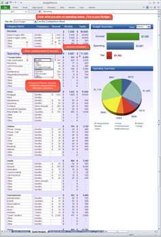 Budget Planner - Quick Budget Excel spreadsheet Finance Spreadsheet, Budgeting Apps, Excel Budget Template, Body Toning, Excel Budget, Budgeting Tools