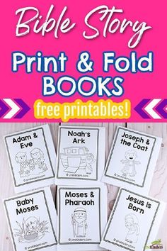 the bible story print and fold books for toddlers to learn how to use them