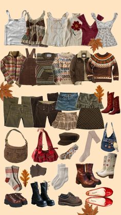 Cute Outfits For Autumn, Fall Outfits Mood Board, Aesthetic Fall Outfits Vintage, English Women Style, Dream Clothes Fall, Fall Outfit Collage, Fall Vintage Outfits, 2000s Fall Fashion, Fall Outfits Aesthetic Vintage