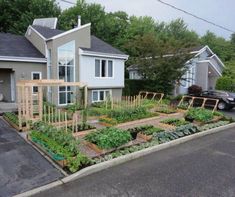 a large garden in front of a house