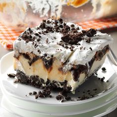 a piece of ice cream cake on a plate