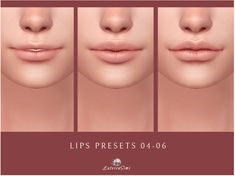 the lips are showing different angles and shapes