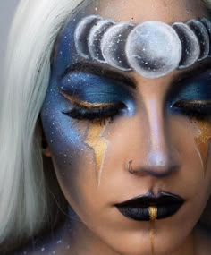 Fantasy Make Up Ideas Creative, Matching Halloween Makeup, Fantasy Makeup Looks, Makeup Ideas Looks, Easy Halloween Makeup Looks, Easy Halloween Makeup, 2020 Makeup, Galaxy Makeup