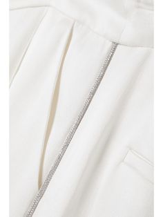 VERONICA BEARD Millicent crystal-embellished satin-crepe straight-leg pants | NET-A-PORTER Exposed Seams