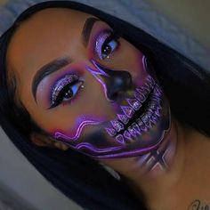 Meme Costume, Halloween Makeup Look, Halloween Makeup Diy, Skeleton Makeup, Halloween Eye Makeup, Amazing Halloween Makeup