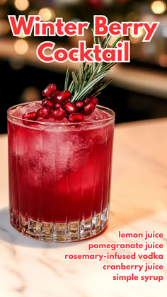 Winter Berry Cocktail Recipe Cranberry Juice And Vodka, Cocktail Cards, Berry Cocktail, Winter Berry, Seasonal Drinks, Xmas 2024, Best Cocktail Recipes