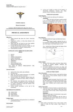 Physical Assessment Handouts - Download as a PDF or view online for free Nurse Charting, Neuro Nursing, Community Health Nursing, Nurse Study Notes, Anatomy Physiology, Nursing Care Plan, Nurse Art