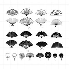 the silhouettes of different types of fan