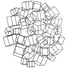 a bunch of cubes that are in the shape of a ball on a white background