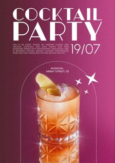 Cocktail Poster Design, Cocktail Party Poster, Cocktail Pictures, Menu Design Inspiration, Graphic Design Inspiration Poster, Lime Bars, Food Graphic Design, Drinks Design, Cafe Menu