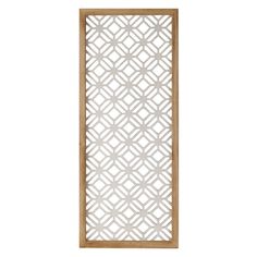 a wooden door with an intricate design on the front and side panel, in white