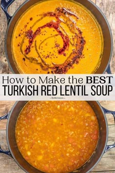 how to make the best turkish red lentil soup in one pot and then it's cooked