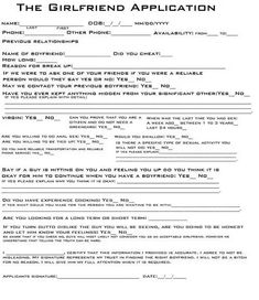 the girlfriend application is shown in this document