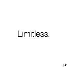 the word limitless is written in black on a white background